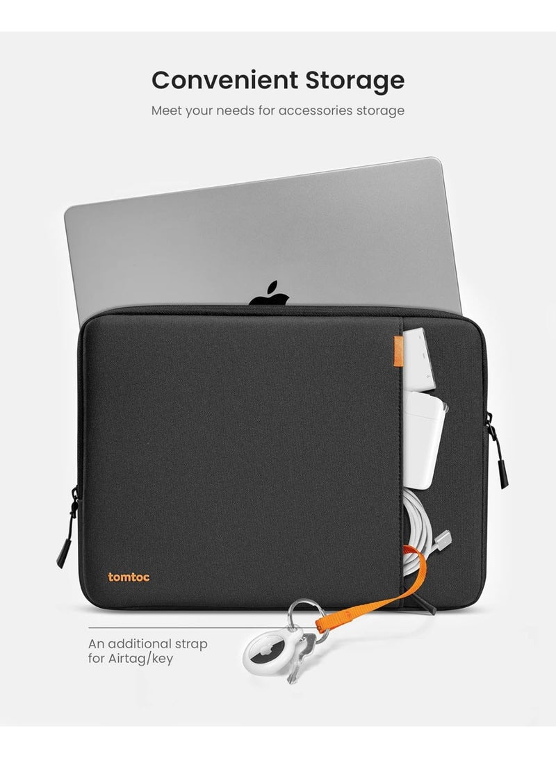 Tomtoc Defender-A13 Premium Eco-Friendly 360° Protective Laptop Sleeve 13-Inch for MacBook Air M4 (2025) A3240, M3 A3113, M2 A2681, M1 A2337 & MacBook Pro A2686/A2338 – Water-Resistant Shockproof Case with Accessory Pouch - Image 4